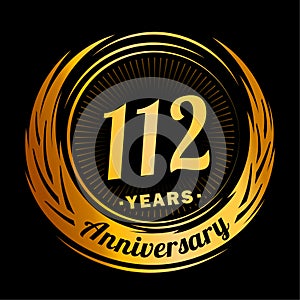 112 years anniversary. Elegant anniversary design. 112nd logo.