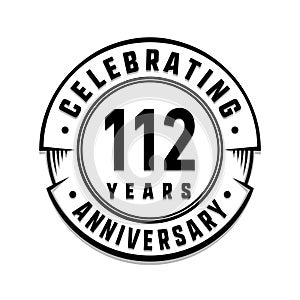 112 years anniversary logo template. 112nd vector and illustration.