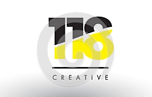 118 Black and Yellow Number Logo Design.