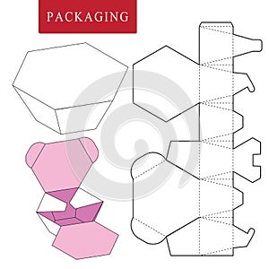 119Package template.Vector Illustration of handle box.