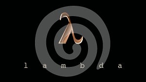 11th letter, logo. Lambda, Greek alphabet. Symbol and sign of the eleventh letter.