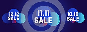 12.12 Shopping day sale banner background 11.11 and 10.10 Sale Vector