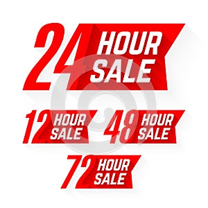 12, 24, 48 and 72 Hour Sale labels