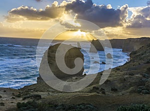 12 Apostles along the Great Ocean Road at sunset