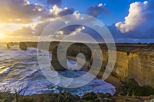 12 Apostles along the Great Ocean Road at sunset