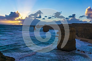 12 Apostles along the Great Ocean Road at sunset