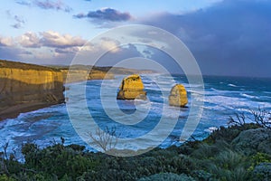 12 Apostles along the Great Ocean Road at sunset