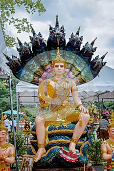 12 Aug 2019 , UdonThani Thaland ,Wat Pa Kham Chanod Buddha images that people worship