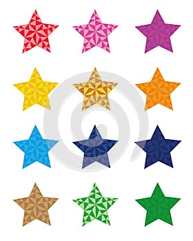 12 colorful star icons, star isolated on white background. vector format available
