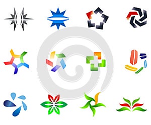 12 colorful vector symbols: (set 4)