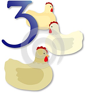 12 Days of Christmas: 3 French Hens photo
