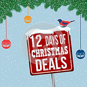 12 days of Christmas deals vintage rusty metal sign