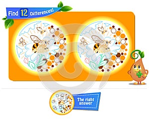 12 differences funny bee