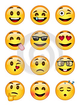 12 emoticons - pack 1 - EPS - illustrator