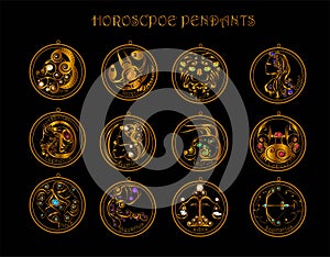 12 Horoscopes and diamond of Zodiac