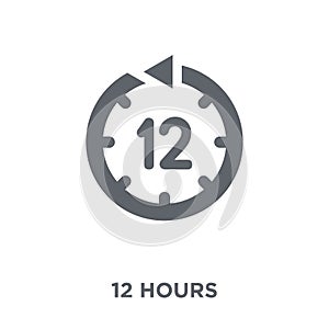 12 hours icon from Time managemnet collection.