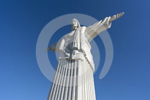 The 12-meter-high statue of Jesus Christ is a copy of a similar sculpture in Rio de Janeiro. Truskavets city, West Ukraine
