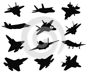 12 Military aircrafts set