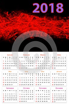 12 Months Calendar Design 2018