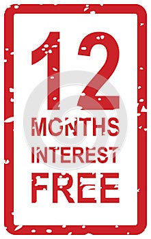 12 Months Interest Free Stamp