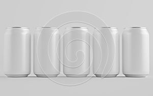 12 oz. / 330ml Aluminium Can Mockup - Multiple Cans. Blank Label.  3D Illustration