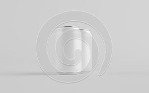 12 oz. / 330ml Aluminium Can Mockup - Two Cans. Blank Label.  3D Illustration