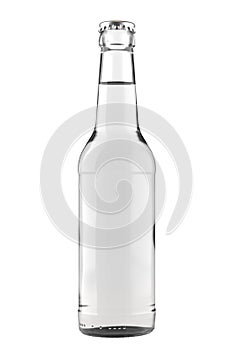 12 oz Glass Beer or Soda Bottle Isolated on White.