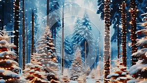 12 seconds snowy forest Christmas theme HD video 1920 1080