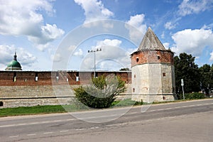 12-sided corner watchtower of Zaraysk Kremlin, Moscow Region, Russia