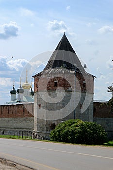12-sided corner watchtower of Zaraysk Kremlin, Moscow Region, Russia