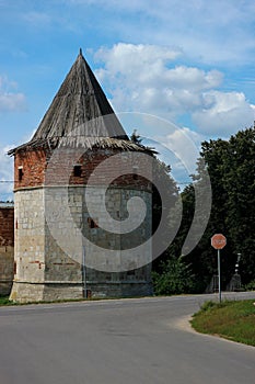 12-sided corner watchtower of Zaraysk Kremlin, Moscow Region, Russia