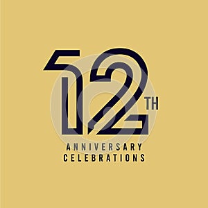 12 Th Anniversary Celebration Vector Template Design Illustration