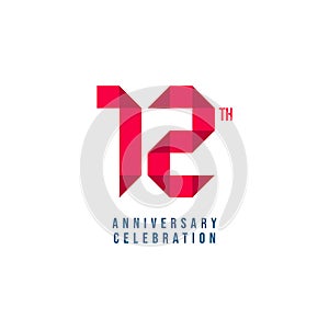 12 th Anniversary Celebration Vector Template Design Illustration