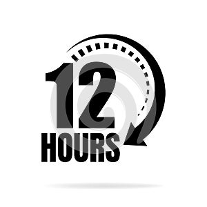 12 twelve hour icon. Vector illustration