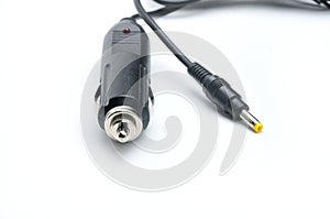 12 volt car adapter on a white background