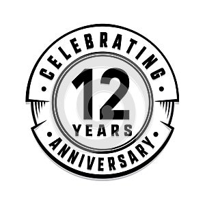 12 years anniversary logo template. 12th vector and illustration.