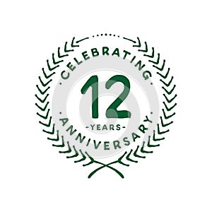 12 years design template. 12th vector and illustration