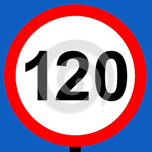 120 kph speed limit sign