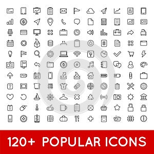 120 Popular Icons Set For All Purposes Web, Mobile, App Making, Navigation