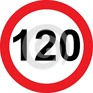 120 speed limitation road sign