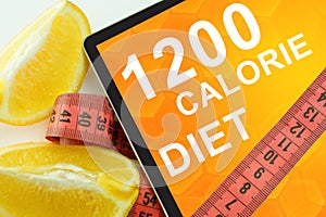 1200 calorie diet on tablet.