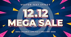 1212 mega sale text effect style