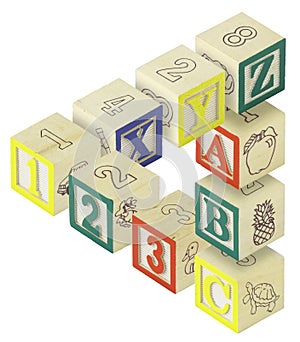  123el alfabeto bloques óptico una ilusión 