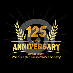 125 th anniversary design template. 125th years vector and illustration.