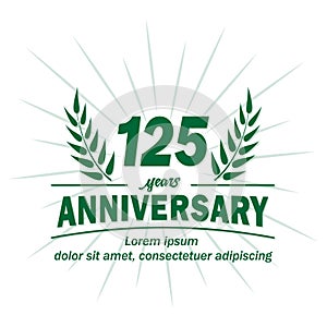 125 th anniversary design template. 125th years vector and illustration.