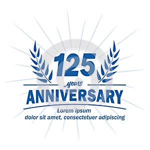 125 th anniversary design template. 125th years vector and illustration.