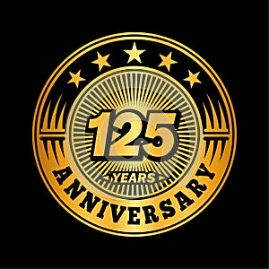 125 years anniversary celebration. 125th anniversary logo design. 125years logo.