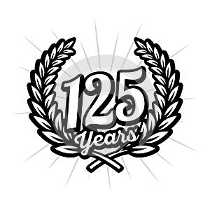 125 years anniversary celebration design template. 125th anniversary logo.