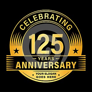 125 years anniversary celebration design template. 125th logo vector illustrations.