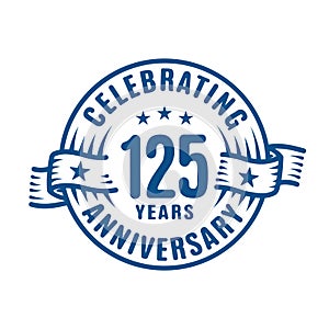 125 years anniversary celebration logotype. 125th years logo. Vector and illustration.